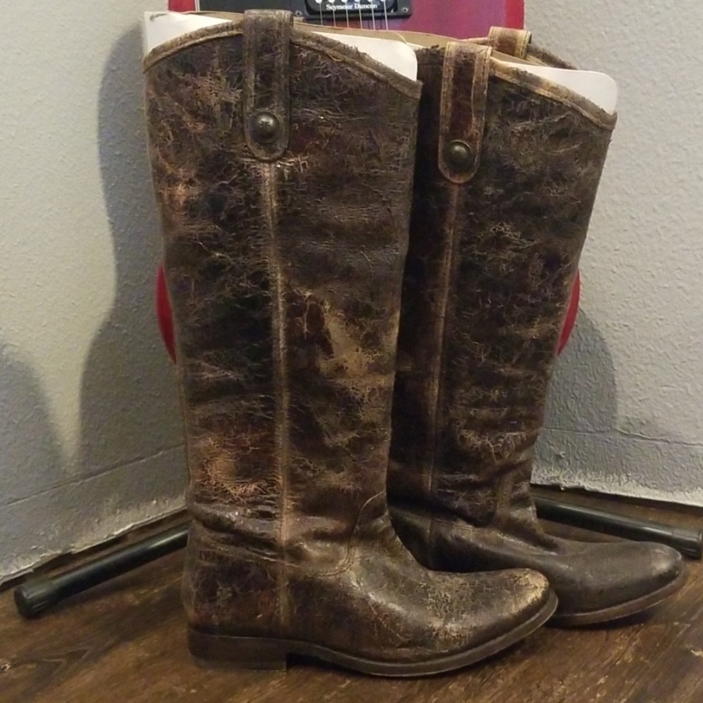 Frye Vintage Melissa Button Distressed Boots